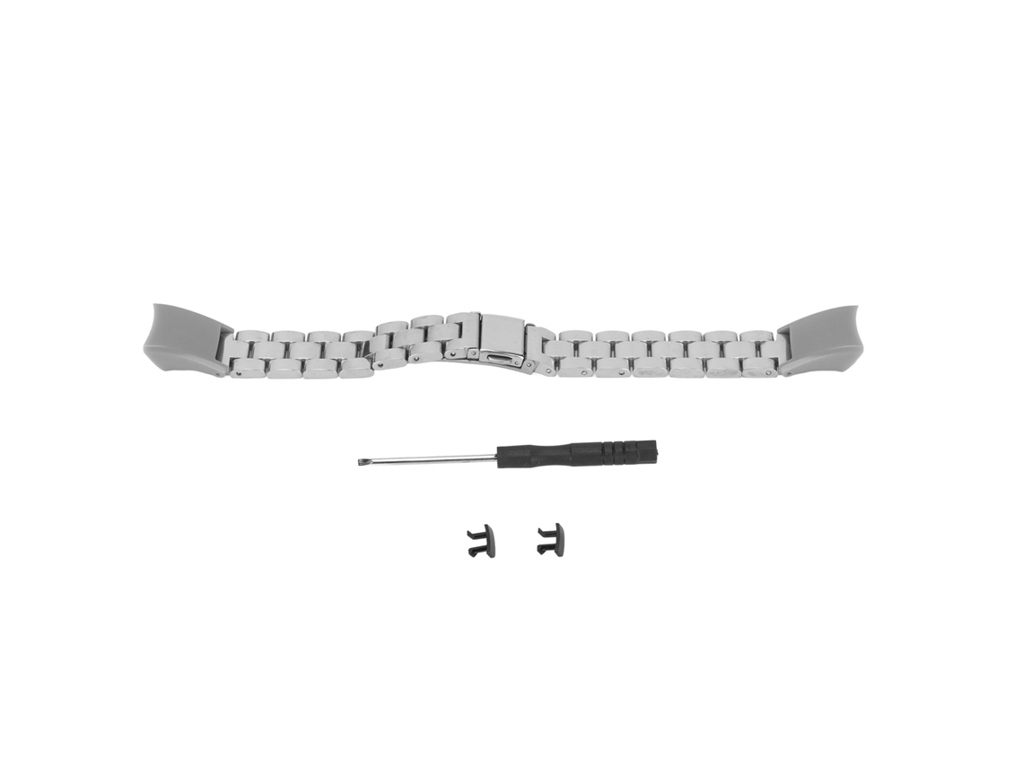 Pulseira de Relógio Aço Inoxidável Ajustável com Quick Release para Honor Band 5, 4 Cinza Prata | S/MARCA
