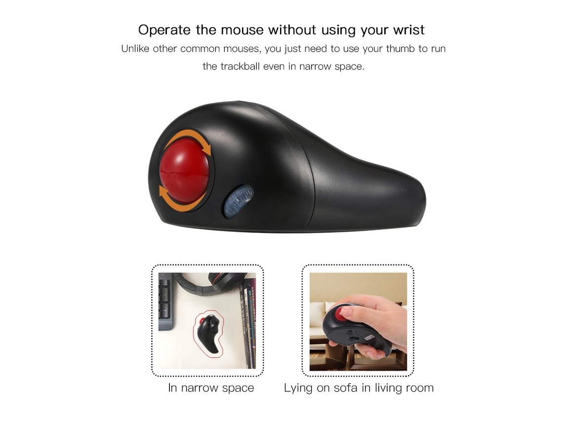 Trackball Sem Fio Ergonômico LAXISCREED