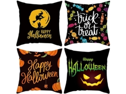2026-4 Capas De Travesseiro De Halloween 45x45cm Para Decoração De Halloween, Sofá, Lar