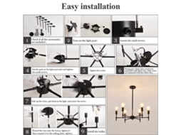 2026 lâmpada de Teto Semi Embutida Moderna de Metal com 6 Luzes Candelabro Industrial para Sala de Estar, Jantar, Quarto, Cozinha
