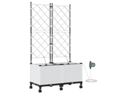 Conjunto 2 Vaso De Jardim Vidaxl Branco Polipropileno (80 X 40 X 148 Cm)