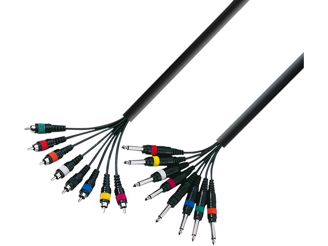 Cabo de Áudio ADAM HALL (RCA - Jack 6.3mm - 5 m - Preto)