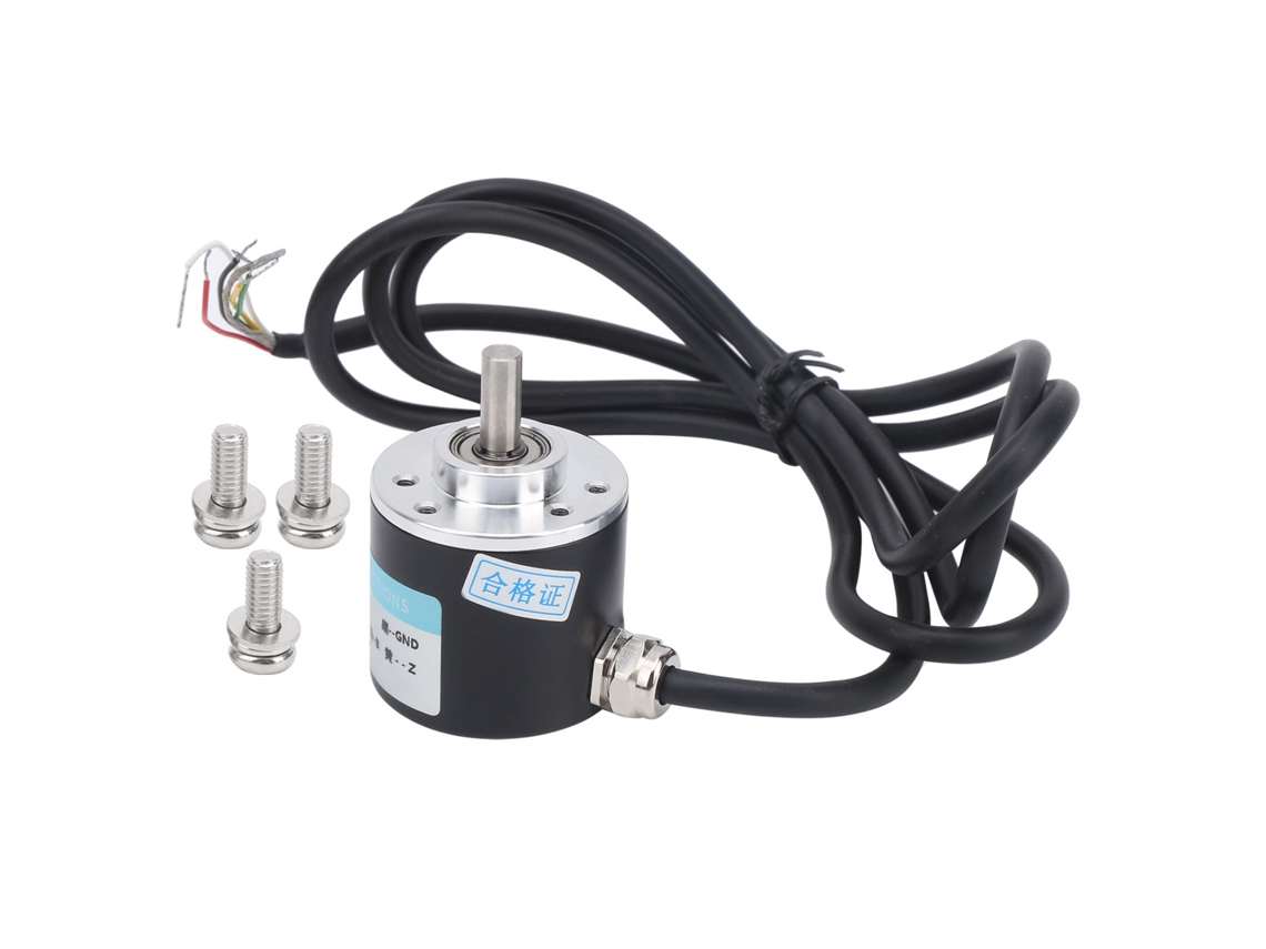 Encoder incremental trifásico ABZ, eixo maciço de 6 mm, motorredutor, 5-24 V, equipamento industrial