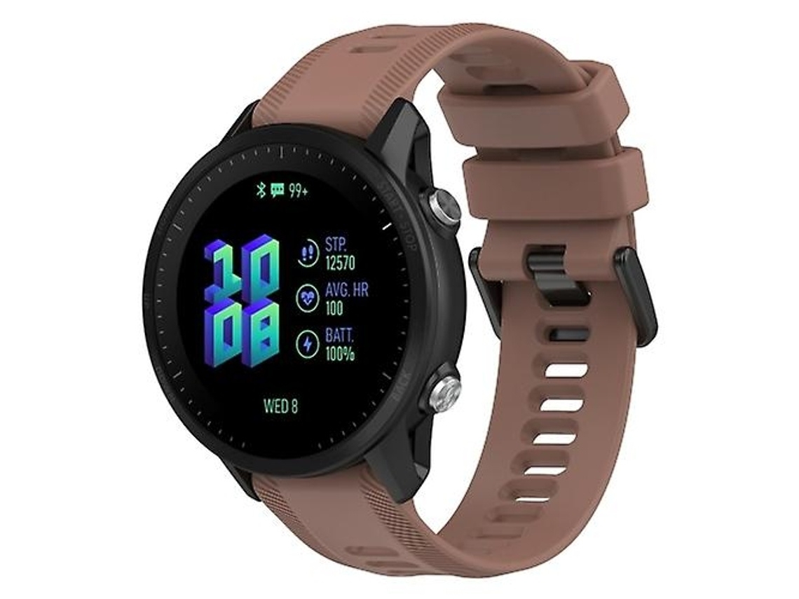 Pulseira De Relógio Lurelia Para Garmin Forerunner 955 22 Mm Silicone Café