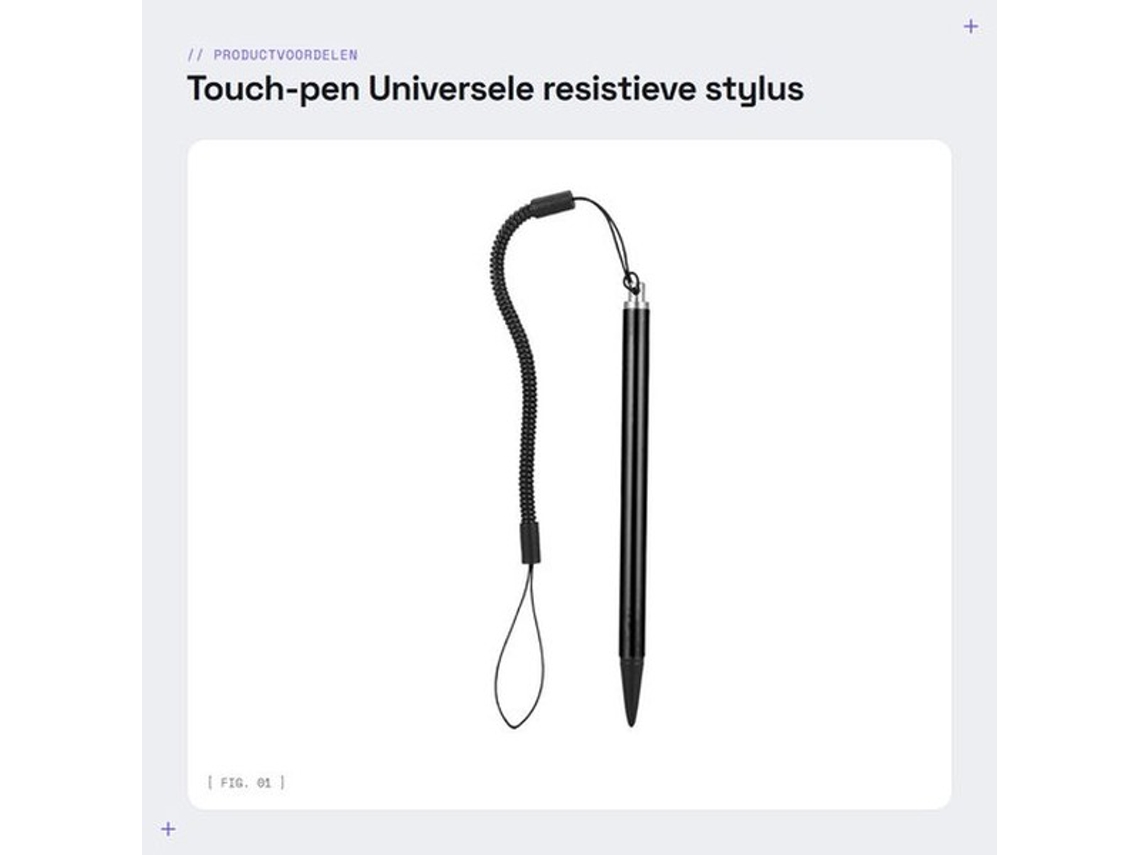 Escolha- Touch-pen Com Corda - Estilus Universal Resistivo - Função Antiviral - Para Dispositivos De Tela Resistiva - Material: Abs - Dimensões: 12,5