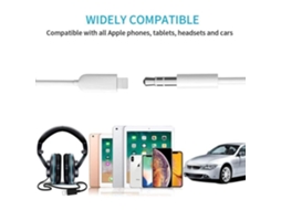 Cabo Adaptador de Lightning para Jack de 3 5 Mm para Apple 13 Cabo Plug And Play para Fones de Ouvido … PH26