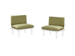 Conjunto De Capas Para Almofadas De Exterior Beliani Frascati De Poliéster Verde-oliva 75x40x10