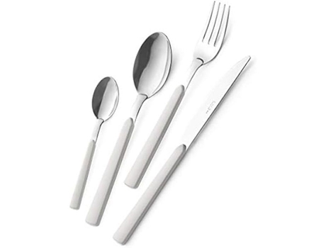 Conjunto de Talheres POSATERIE EME Fast White 24 Peças Compatível com Máquina de Lavar Louça