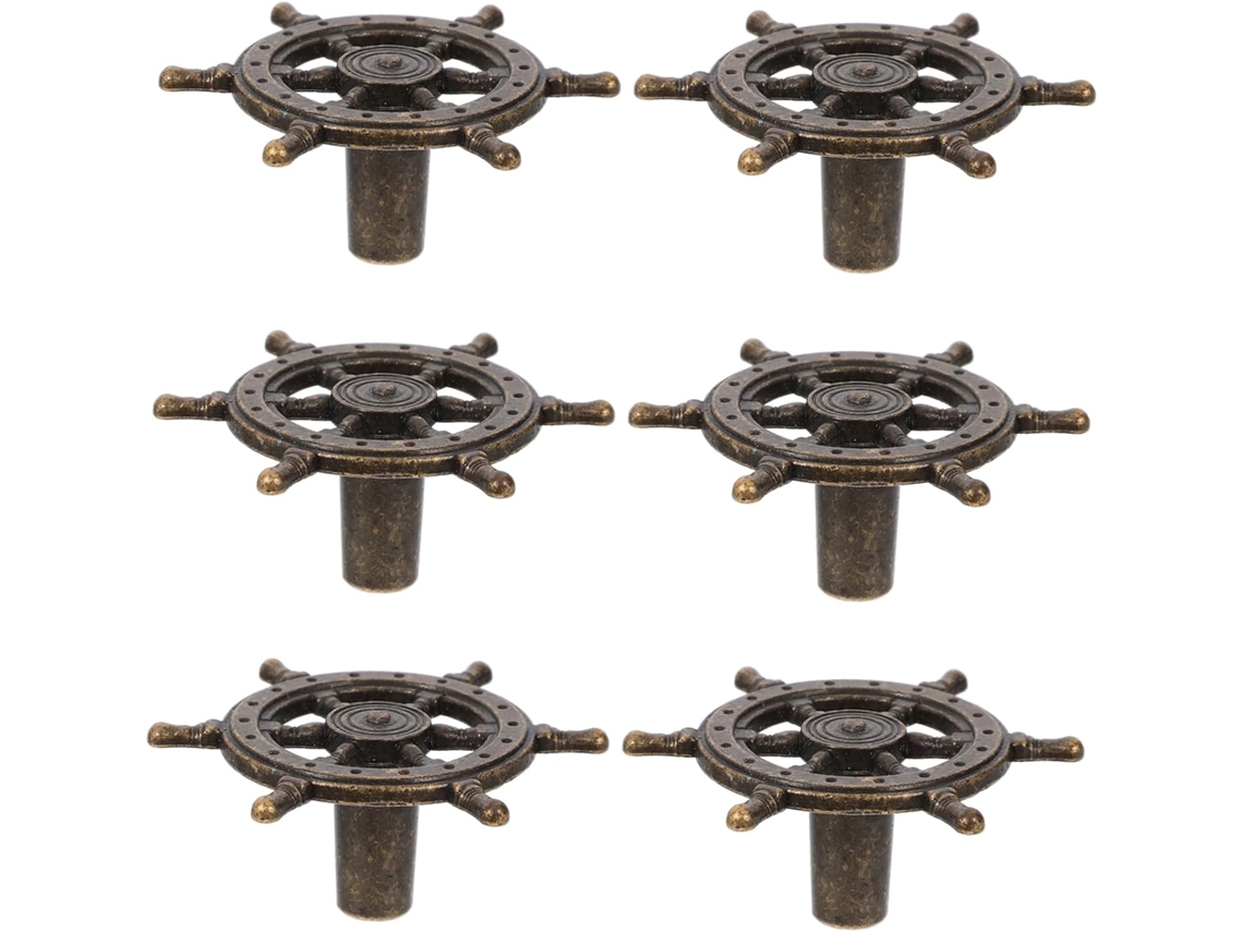 Conjunto De 6 Puxadores Estilo Vintage Para Portas, Armários E Gavetas De Cozinha