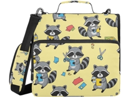 Organizador de 3 argolas com alça e fecho de pressão, bolsa organizadora de documentos compatível com diversas mochilas escolares.