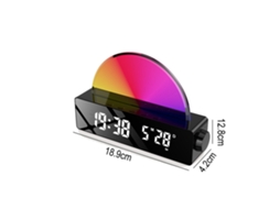 Despertador Lâmpada de Despertar Espelho Led Display Digital Rgb Ajuste de Luz de Cor Lâmpada Fluorescente Analógica