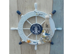Timón De Barco De Madera, 28 Cm, Decoración Náutica Con Cuerda, Regalo Artesanal Para Hogar Y Fiesta Temática Marina