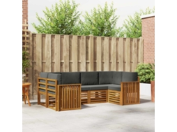 Vidaxl Conjunto De Sofás Para Exterior 6 Unid. Natural E Antracite