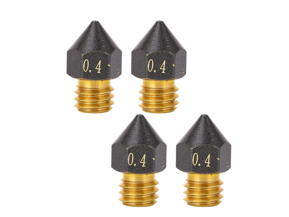 4 Bicos De Extrusora 3d De Cobre Ptfe 0.4mm Para Impressora 3d Ender-3 Ender-3 Pro
