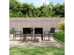 Vidaxl 7 Pcs Conjunto De Jantar P/ Jardim Vime Pe E Aço