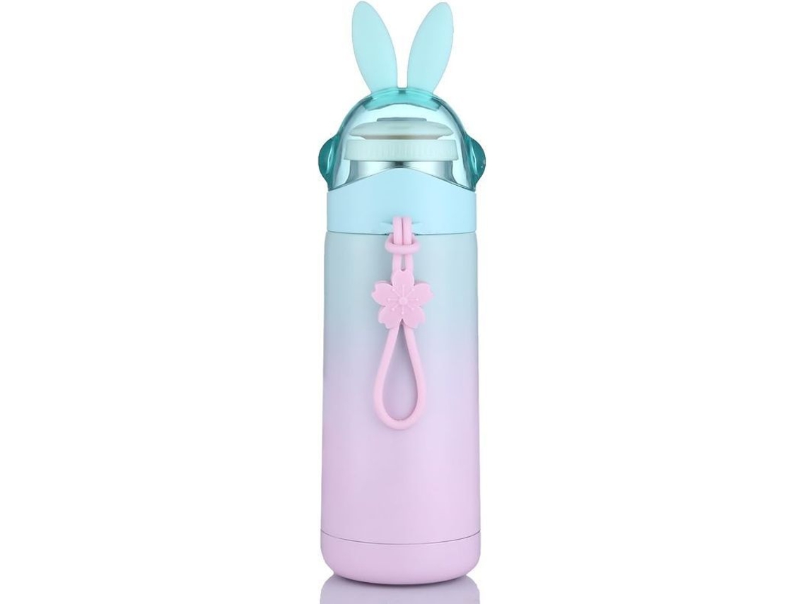 Taza De Viaje Para Niñas, Termo Conejo Bonito Anti-fugas, Botella De Acero Inoxidable 304 Con Aislamiento De Vacío 350ml