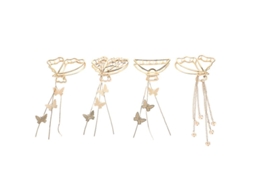 4pcs Braçadeira De Garra De Cabelo De Borboletas Allinless