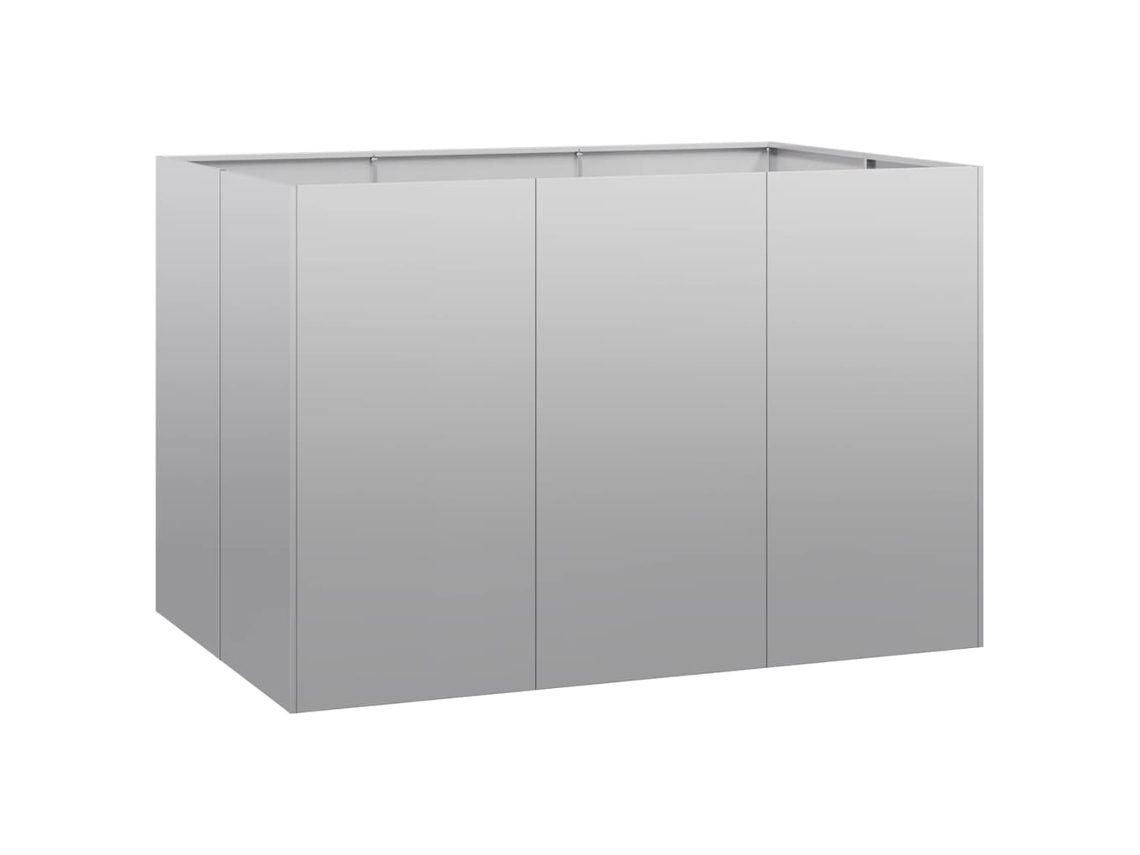 Planter, Planters Vidaxl Prateado Aço (120 X 80 X 80 Cm)