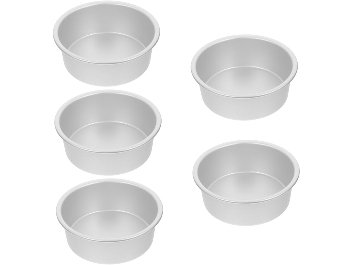 Conjunto De 5 Formas Redondas De Alumínio Para Bolos Pequenos, 15 Cm