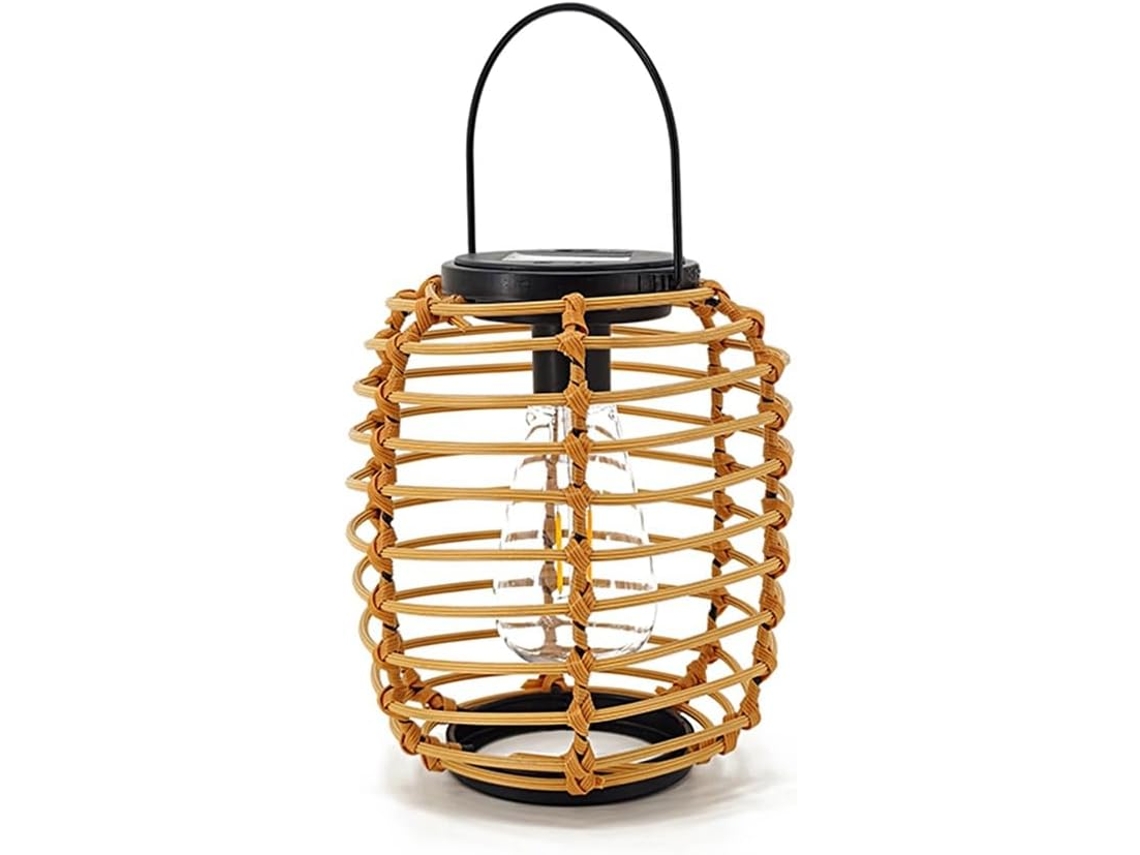 Luminária Pendente Solar Em Rattan Luminária Solar Trançada Em Rattan, Lanterna Solar Suspensa Par Gokoco