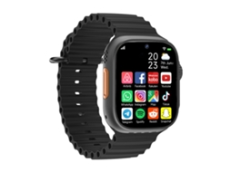 (preto) Smartwatch Com Slot Para Cartão De Rede 4g E Câmeras Duplas Frontal E Traseira.