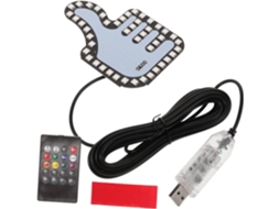 Luz De Led Divertida Para Carro Com Gestos, Multifuncional, Sinalização Clara, Pvc Preto, Controle Remoto, Formato De