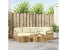 Vidaxl Conjunto De Sofás Para Exterior 7 Unid. Branco E Creme
