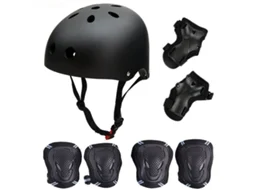 Kit De Equipamentos De Proteção 6 Peças, Capacete Bmx, Cotoveleiras, Joelheiras Com Protetores De Pulso Para Skate, Bicicleta, Skate, Scooter Ehstmind