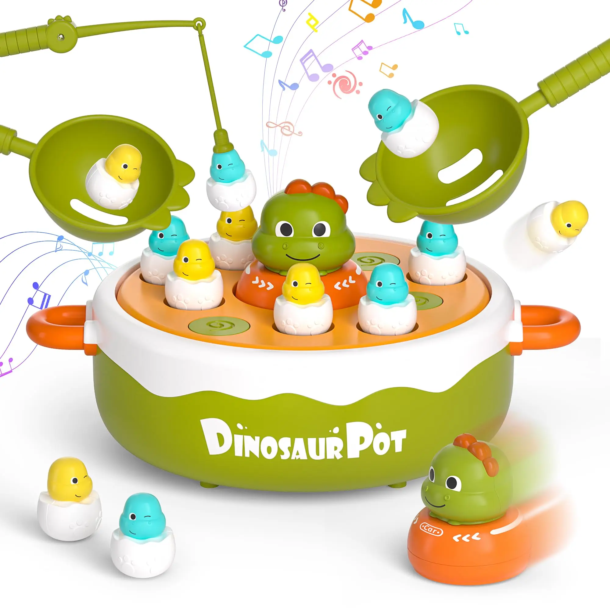(verde) Jogo De Tabuleiro Pop-up 3d De Dinossauro, Conjunto De Jogo De Pesca Magnético 4 Em 1