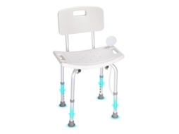 Assento de Chuveiro Cadeira de Banheiro Altura Ajustável 390 520 Mm Carga 158,8 Kg