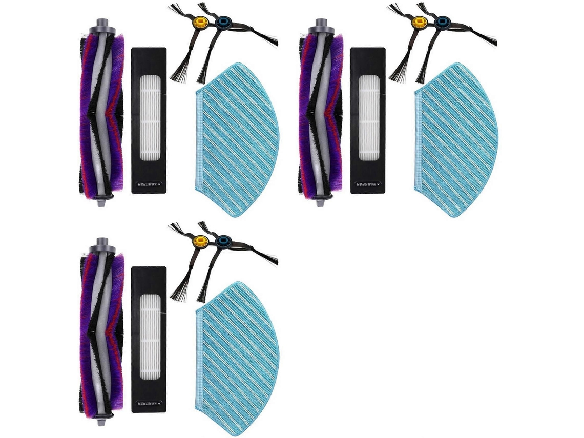 Conjunto De 3 Peças De Reposição Para Aspirador Robô Midea M7 M7 Pro: Escova, Filtro Hepa E Pano De Limpeza._glo