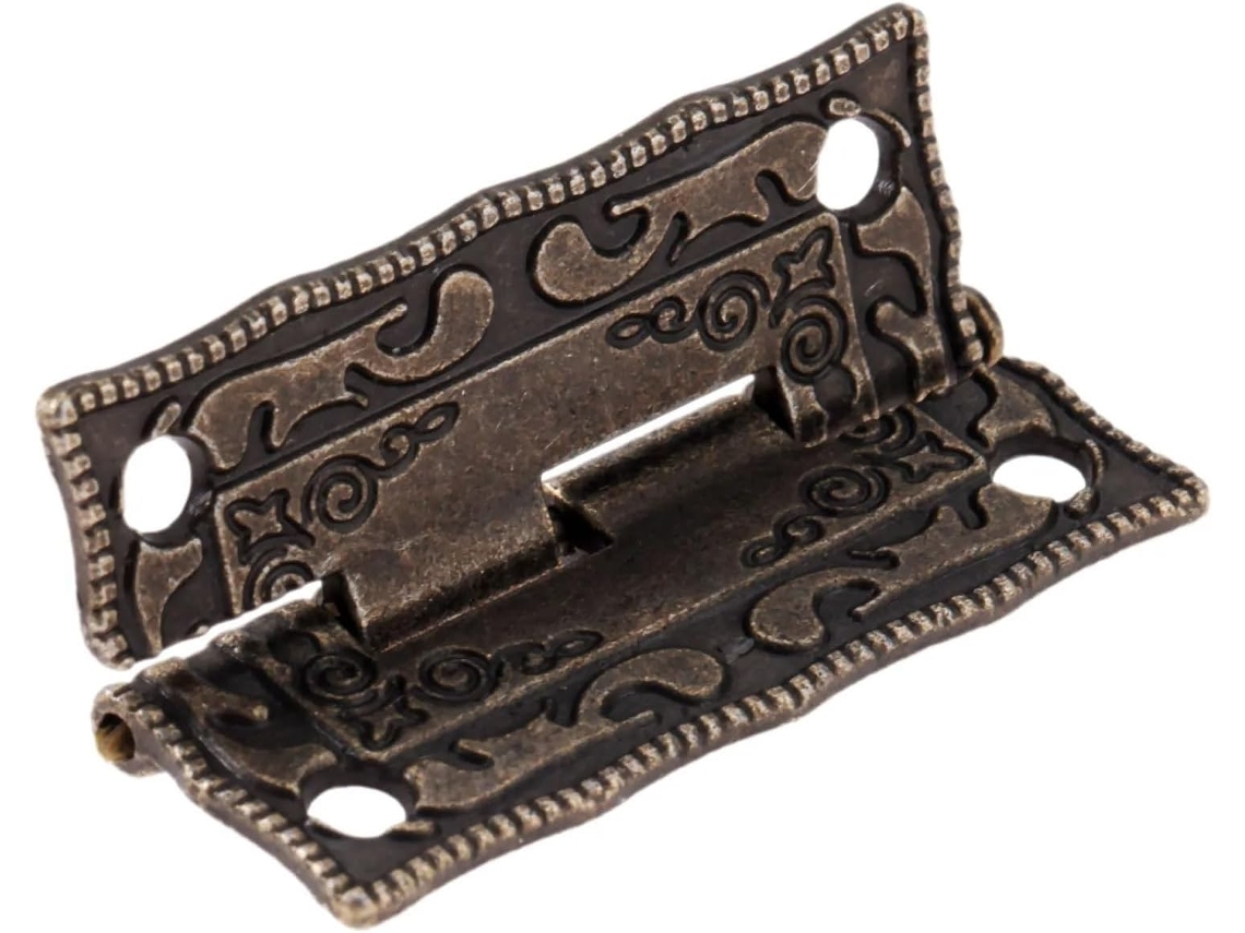 Conjunto De 10 Dobradiças 35mm X 23mm Com Parafuso E 4 Furos Para Móveis Vintage