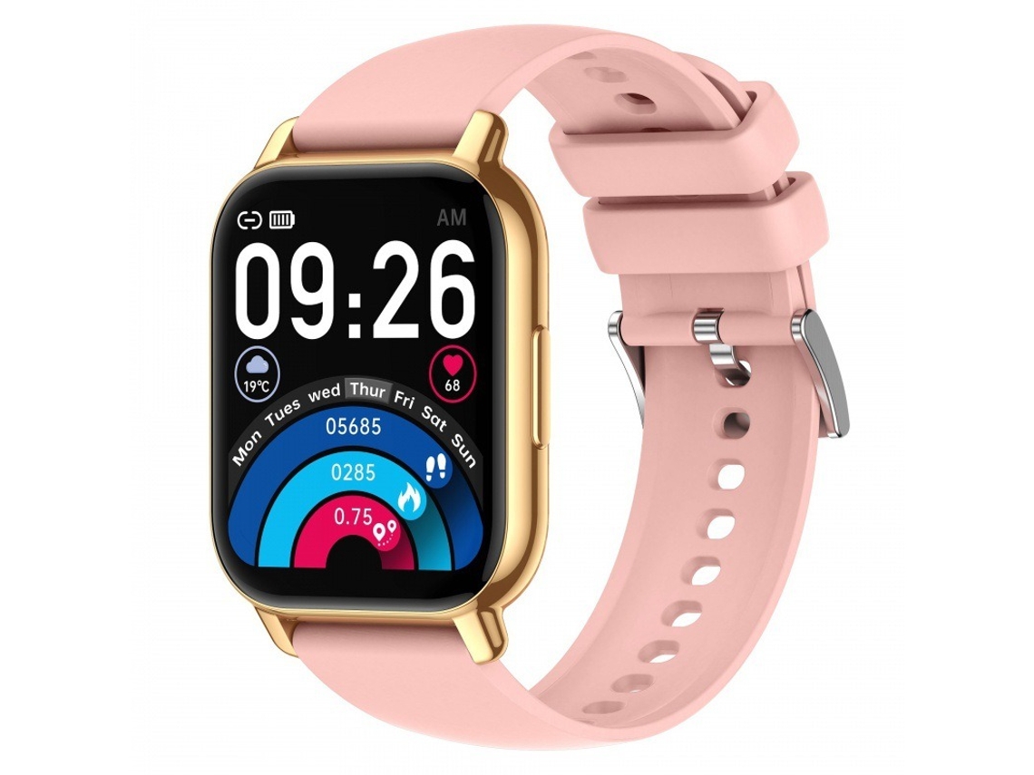 Smartwatch YIZHOOD P66 1.85 Inch Bluetooth Chamada Ip68 À Prova de Água Android e Ios Rosa