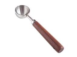 Colher De Medição De Café Com Cabo De Noz Ergonomico E Aço Inoxidável 304, 15ml, Versátil Para Chá E Cacau Prata