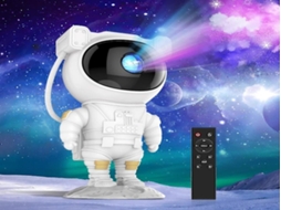 Lurelia Projetor De Estrelas Astronauta, Controlo Remoto, Usb, Rotação 360°, Led, Céu Estrelado Branco