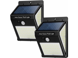 Luzes solares externas 144 LEDs sensor de movimento 3 modos 2 unidades Nova LINE jardim S/MARCA