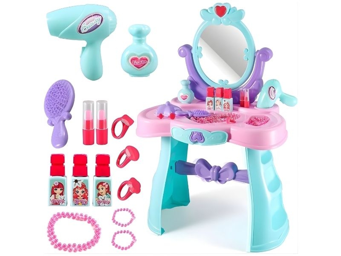 Penteadeira de Brinquedo | Kit de Beleza Infantil com Espelho e Acessórios | Lpm (31 Peças)