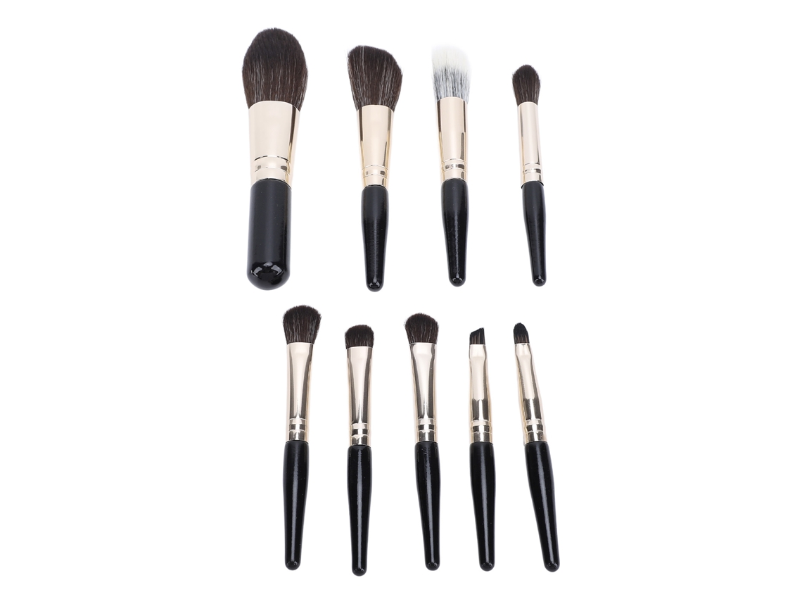 Set De 9 Brochas De Maquillaje Portátiles Para Viajes Con Pinceles Suaves Y Versátiles