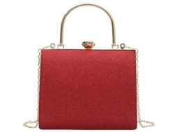 Bolsa de Mão de Noite com Asa Superior, Cadeia Dourada, Clutch, Vermelha | S/MARCA