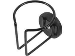 Suporte magnético para rodas de carro em ferro preto, montagem horizontal.