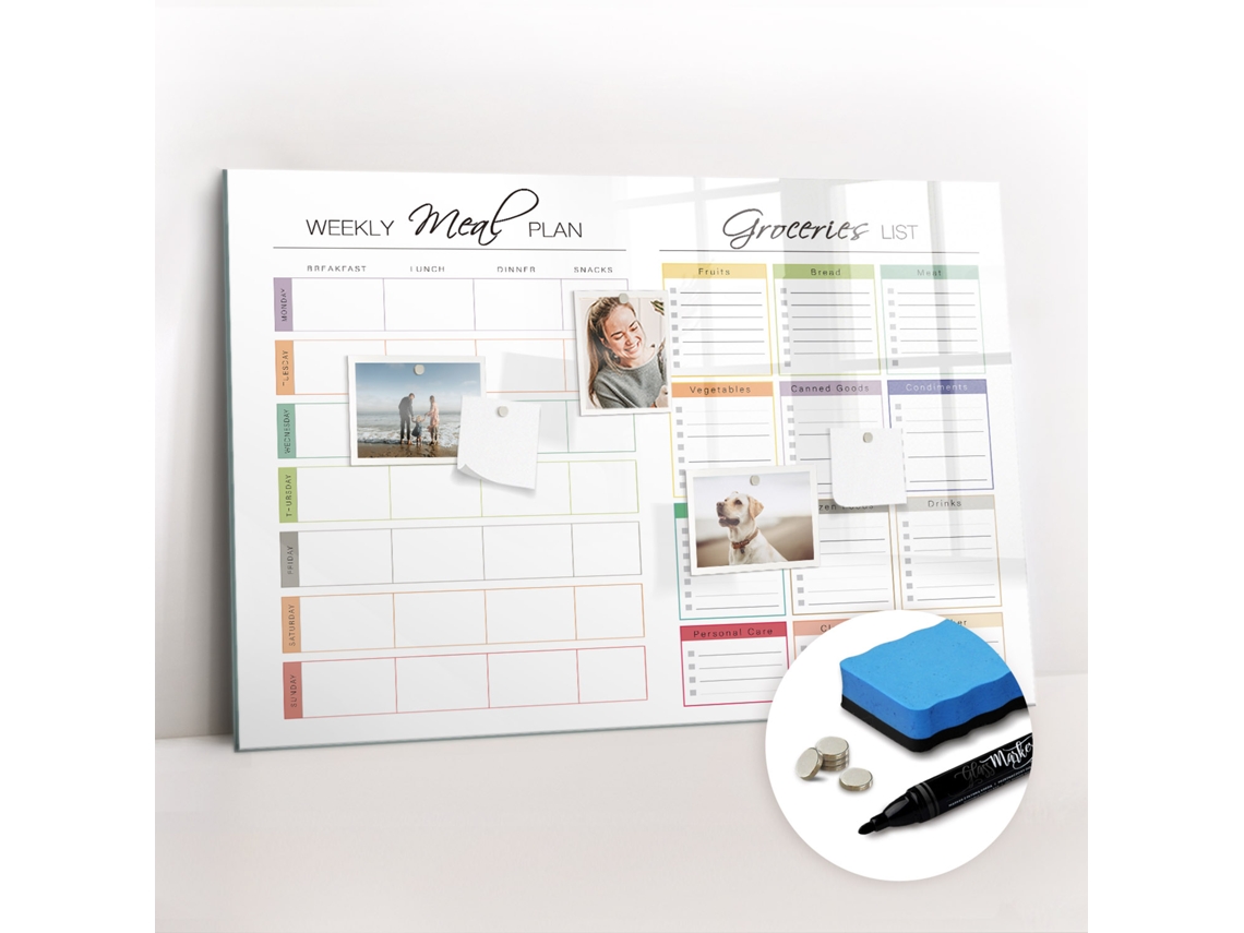 Quadro Magnético Decorativo Menu Semanal Para O Escritório Espelharte (90x60 Cm)