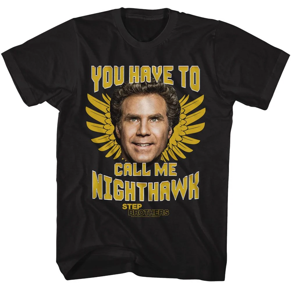 Rockinstone Step Brothers Movie Nighthawk Black Adult T-shirt Size:s