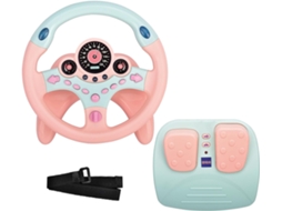 Volante Brinquedo CHRUI com Pedais de Freio e Acelerador com Luz e Som (rosa)