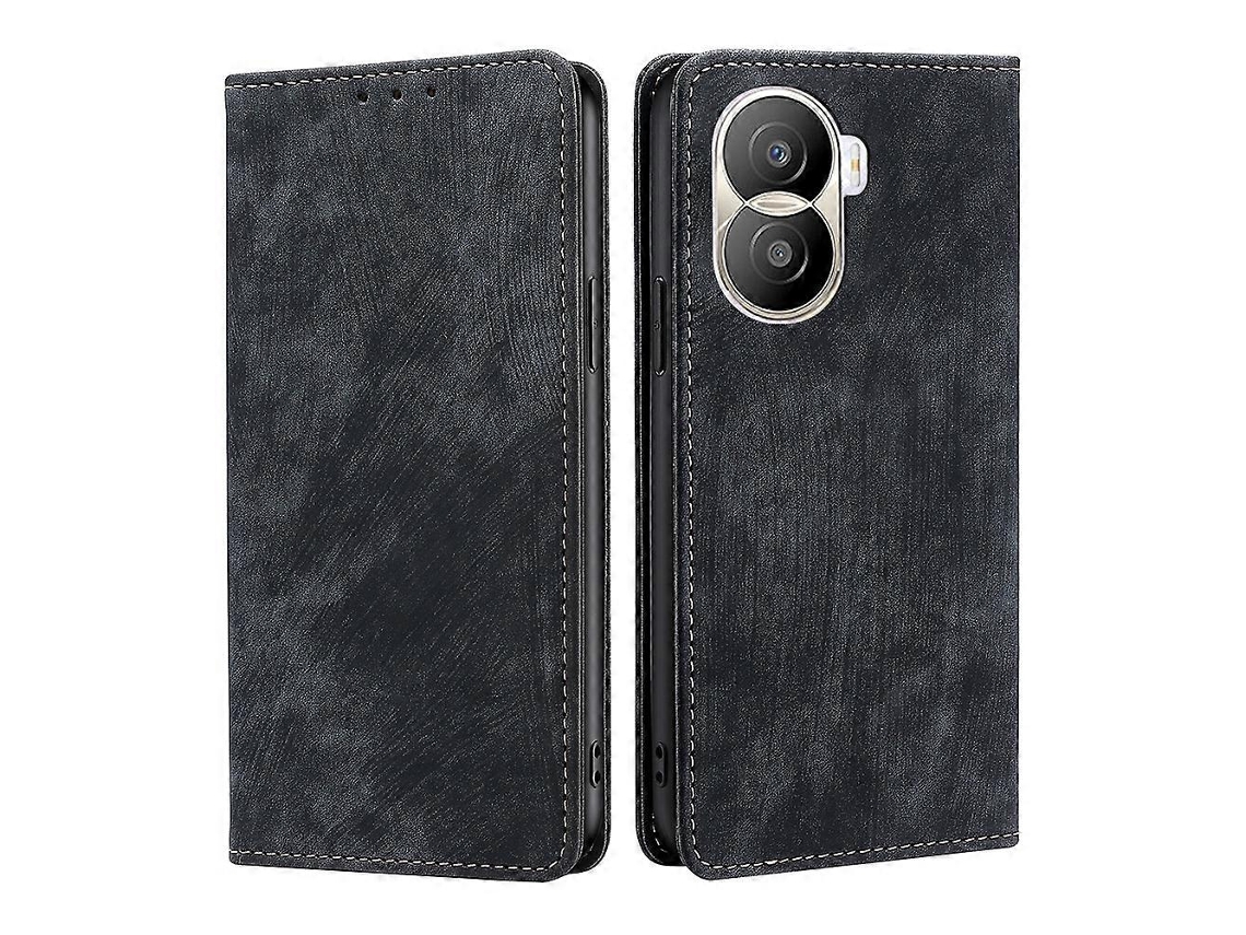 Capa De Celular Em Couro Escovado Magnético Anti-roubo Rfid Para Honor X40i