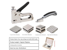 Grampeador manual 3 em 1 de alta resistência com removedor de grampos e 4.000 grampos, adequado para reparos, decoração, carpintaria e bricolage.