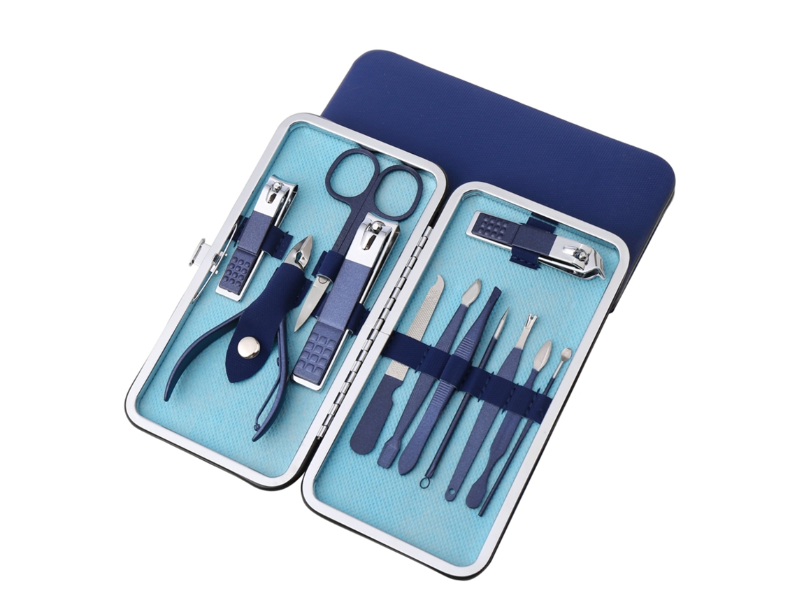 Lurelia Kit De Manicure E Pedicure, Em Aço Inoxidável, Portátil, Com Estojo, Cor Preto, Para Cuidados Pessoais
