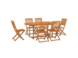 Maison Exclusive - 7 Pcs Conj. De Jantar Para Jardim 180x90x75 Cm Acácia Maciça