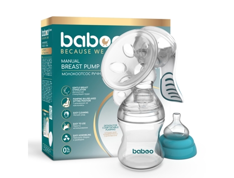 Bomba Tira-Leite Manual BABOO com 4 Níveis de Sucção
