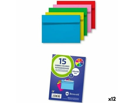 Sobrescritos BISMARK Papel Multicolor 16,5 X 12 Cm 12 Unidades