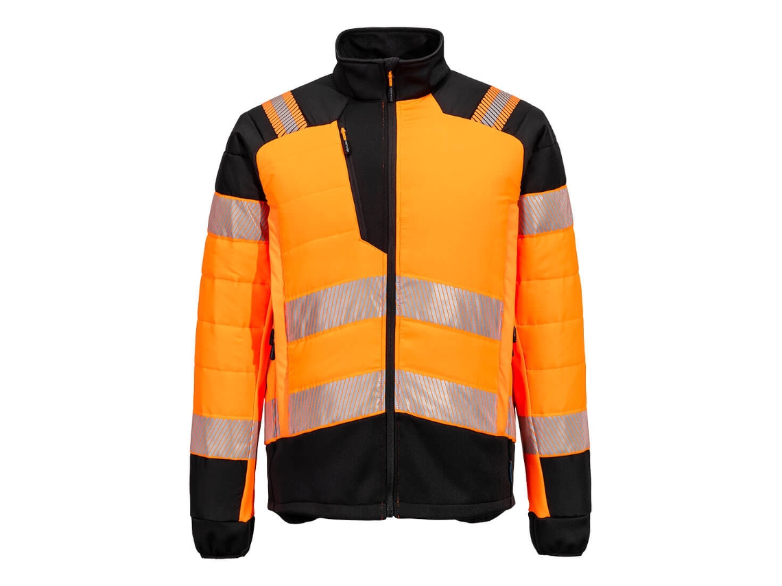 Jaqueta Pw3 Hi-vis Hybrid Baffle – Alta Visibilidade E Conforto Laranja E Preto / Xxl